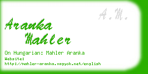 aranka mahler business card